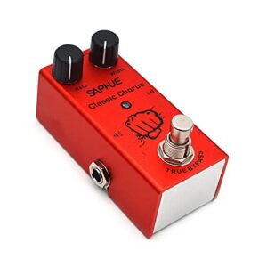 SAPHUE Classic Chorus Guitar Effects Pedal Rate/Width Knob High Low Frequency Effect Pedals with Steel Metal Shell Mini Single Type Dc 9V with True By