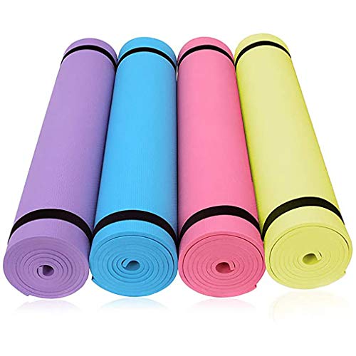 Tantisy ◢ 1/2-Inch Extra Thick High Density Exercise Yoga Mat for Men & Women - Non Slip Exercise Mat for Yoga, Pilates, Stretching, Floor & Fitness Workouts