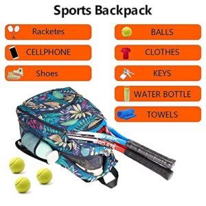 Tennis Bag Tennis Backpack - Tennis Bags for Women and Men to Hold 1 or 2 Tennis Rackets/Racquets, Multifunctional Sports Bag