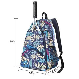 Tennis Bag Tennis Backpack - Tennis Bags for Women and Men to Hold 1 or 2 Tennis Rackets/Racquets, Multifunctional Sports Bag