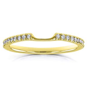 kobelli notched diamond wedding band 1/8 ctw in 14k gold - 7.5 / yellow-gold