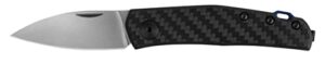 zero tolerance 0235, jens anso design with carbon fiber handle, cpm 20cv spear point blade, pocketclip, made in usa, black, 2.6 inch blade