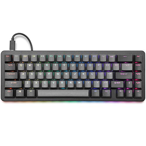 Drop ALT Mechanical Keyboard — 65% (67 Key) Gaming Keyboard, Hot-Swap Switches, Programmable Macros, RGB LED Backlighting, USB-C, Doubleshot PBT, Aluminum Frame (Halo True, Black)