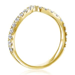 Kobelli Chevron Point Diamond Ring - yellow-gold / 8.0