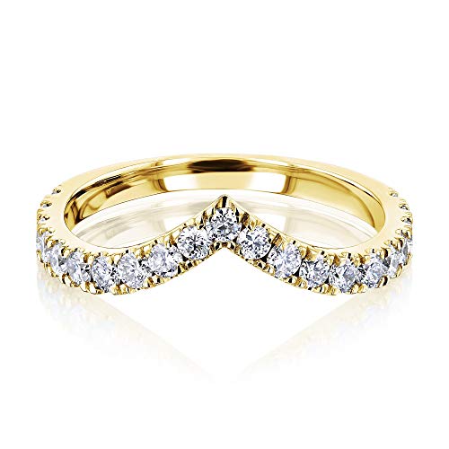 Kobelli Chevron Point Diamond Ring - yellow-gold / 8.0