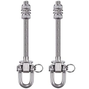 seleware set of 2 heavy duty swing hanger 1800lb capacity, m10 x 9.3" swing bolts, stainless steel swing hooks for wood and steel beam yoga hammock chair punching bag porch swing sets seat