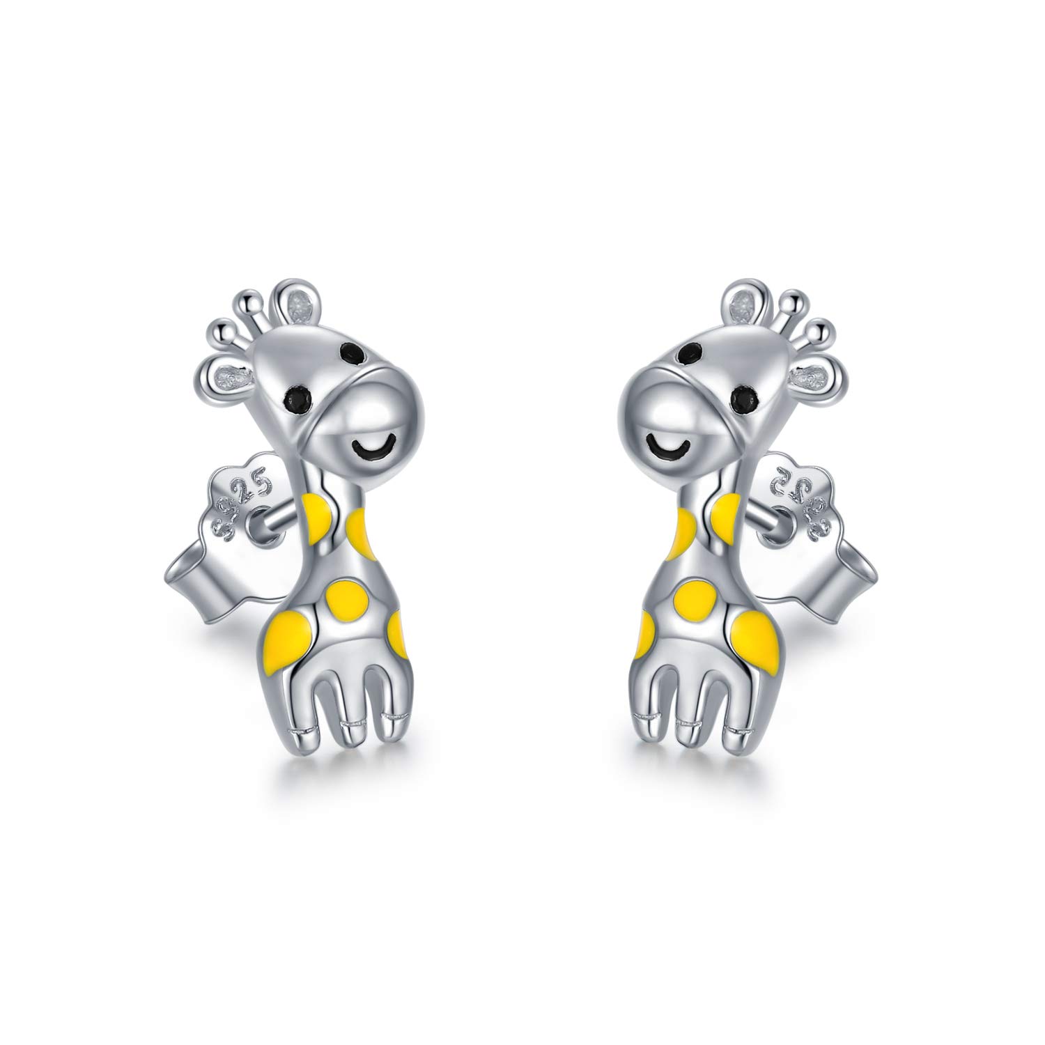 Cute Giraffe Earrings 925 Sterling Silver Giraffe Stud Earrings Hypoallergenic Animal Earrings Giraffe Jewelry Gifts for Women Daughter