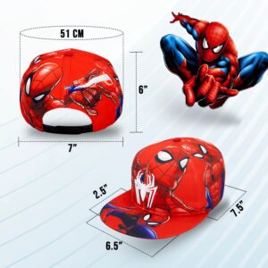 Marvel Comics Mens Spiderman Character Costume Embroidered/Printed Snapback Flatbrim Baseball Cap Hat