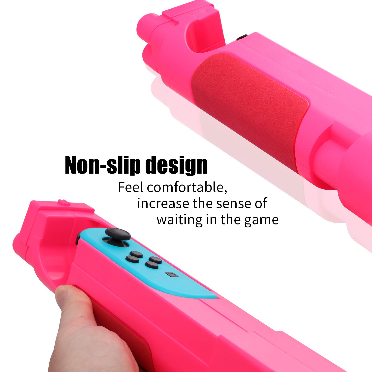 HEATFUN Game Gun Controller Compatible with Switch Shooting Games Wolfenstein 2: The New Colossus, Big Buck Hunter Arcade - Switch and Other Shooting Games - Pink (1 Pack)