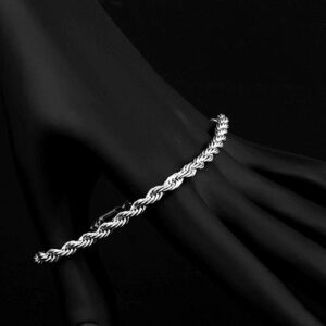 wpOP59NE Women's Bracelet 925 Sterling Silver Twist Bangle Cuff Charm Clasp Party Jewelry for Loved Ones (Silver)