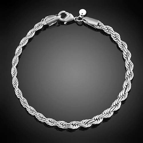 wpOP59NE Women's Bracelet 925 Sterling Silver Twist Bangle Cuff Charm Clasp Party Jewelry for Loved Ones (Silver)