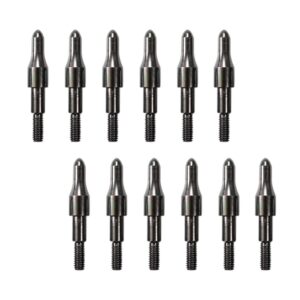 m.sjumpper archery filed points 100 grain screw-in stainless steel arrows tips for hunting targeting practice (pack of 12)