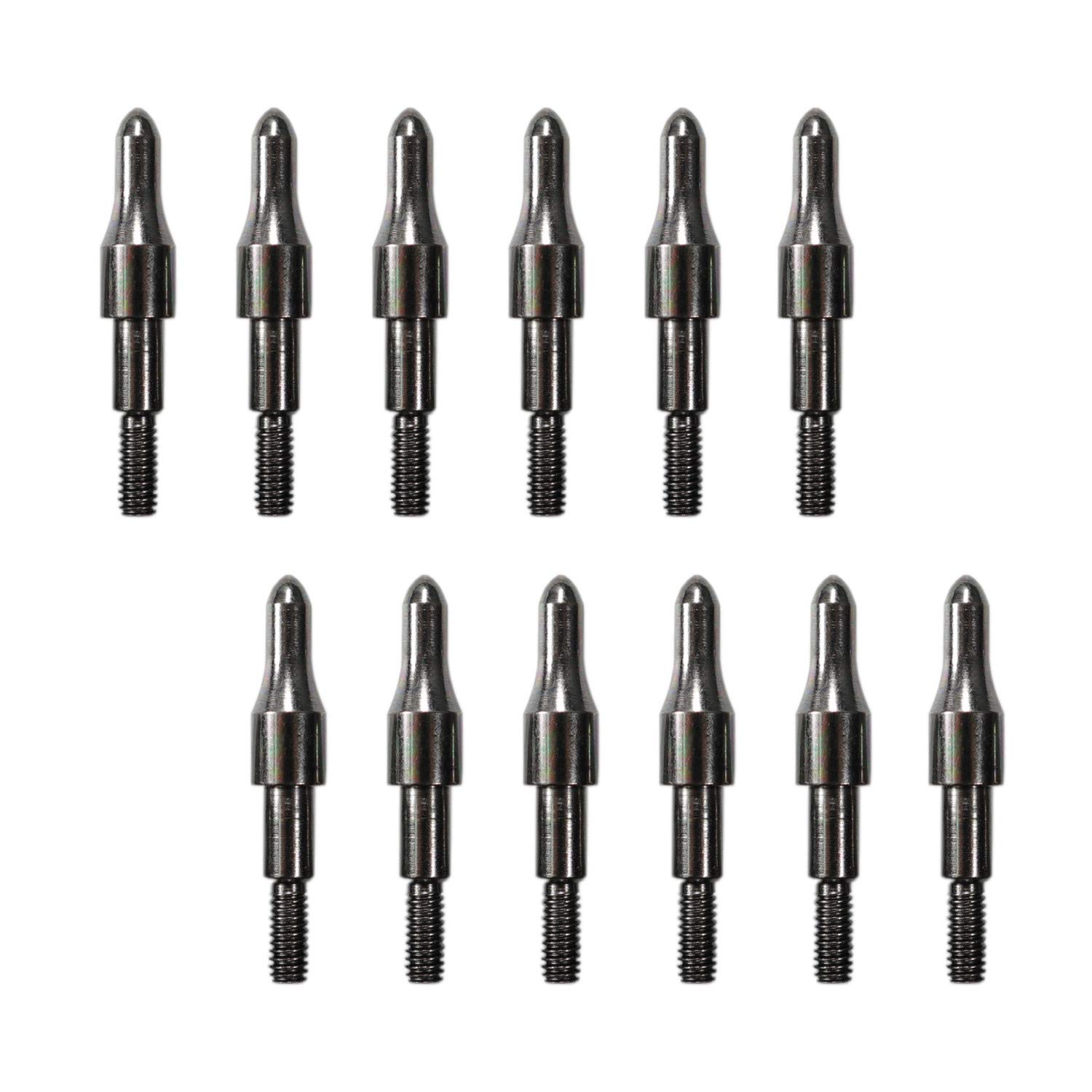 M.SJUMPPER ARCHERY Filed Points 100 Grain Screw-in Stainless Steel Arrows Tips for Hunting Targeting Practice (Pack of 12)