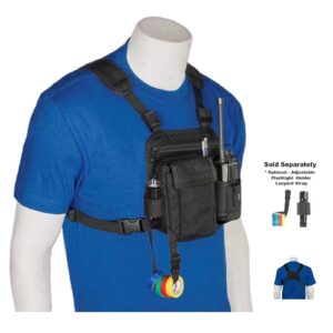 RCH-601 Radio Chest Harness Shoulder Radio Holster Chest Pack with Adjustable Radio Pouch That Will Adjust to fit a Radio from 4-3/4" up to 9" Tall Radio. Made in USA by Holsterguy