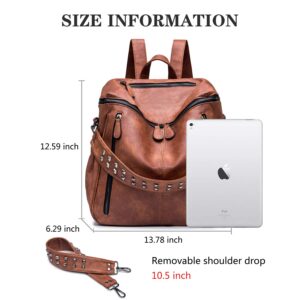 Roulens Women Backpack Purse Fashion Leather Large Ladies Shoulder Bags Travel Backpack Purse for Women