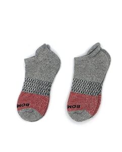 2 pack bombas women's originals ankle socks - grey and hot pink / medium