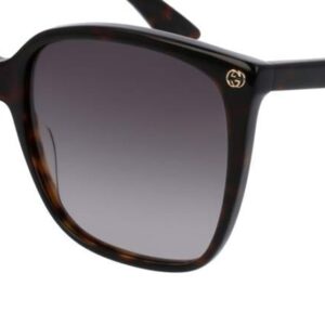 Gucci GG0022S 003 57M Havana/Brown Gradient Square Sunglasses For Women+ BUNDLE With Designer iWear Eyewear Kit