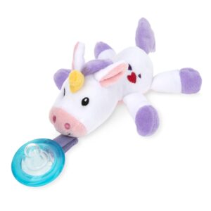 Nuby Calming Natural Flex Snuggleez Pacifier with Plush Combo Set for Cuddling with Comfort, Unicorn