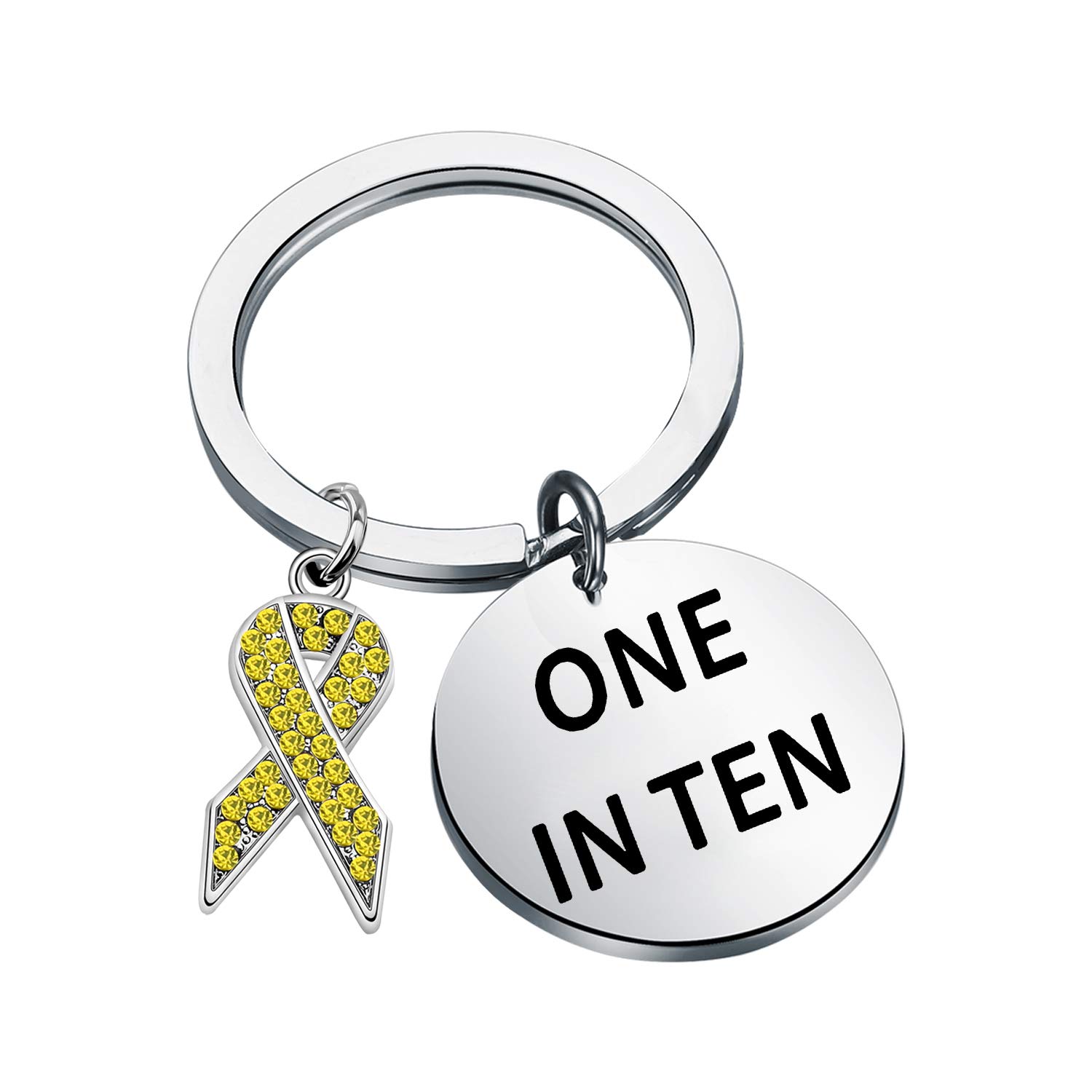 CENWA Endo Awareness Jewelry One In Ten Keychain 1 in 10 Endometriosis Gift For Infertility Mom (ONE IN TEN K)