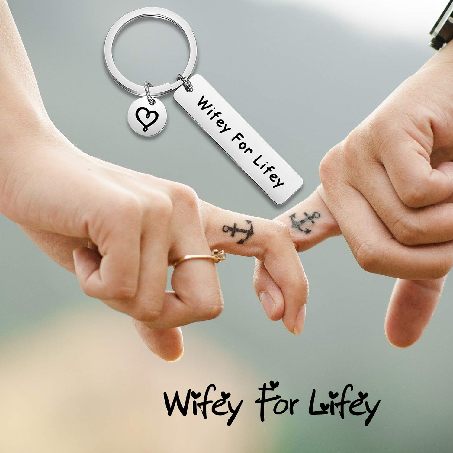 WUSUANED Groom to Bride Gift Wifey for Lifey Keychain Bride Gift for Wedding Day Wedding Jewelry (wifey for lifey keychain)