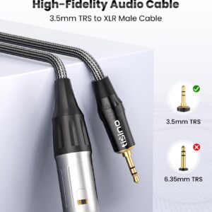 tisino 3.5mm to XLR Balanced Cable Adapter, Gold-Plated 1/8 inch Mini Jack Aux to XLR Male Mono Audio Cord for Cell Phone, Laptop, Speaker, Mixer - 1ft