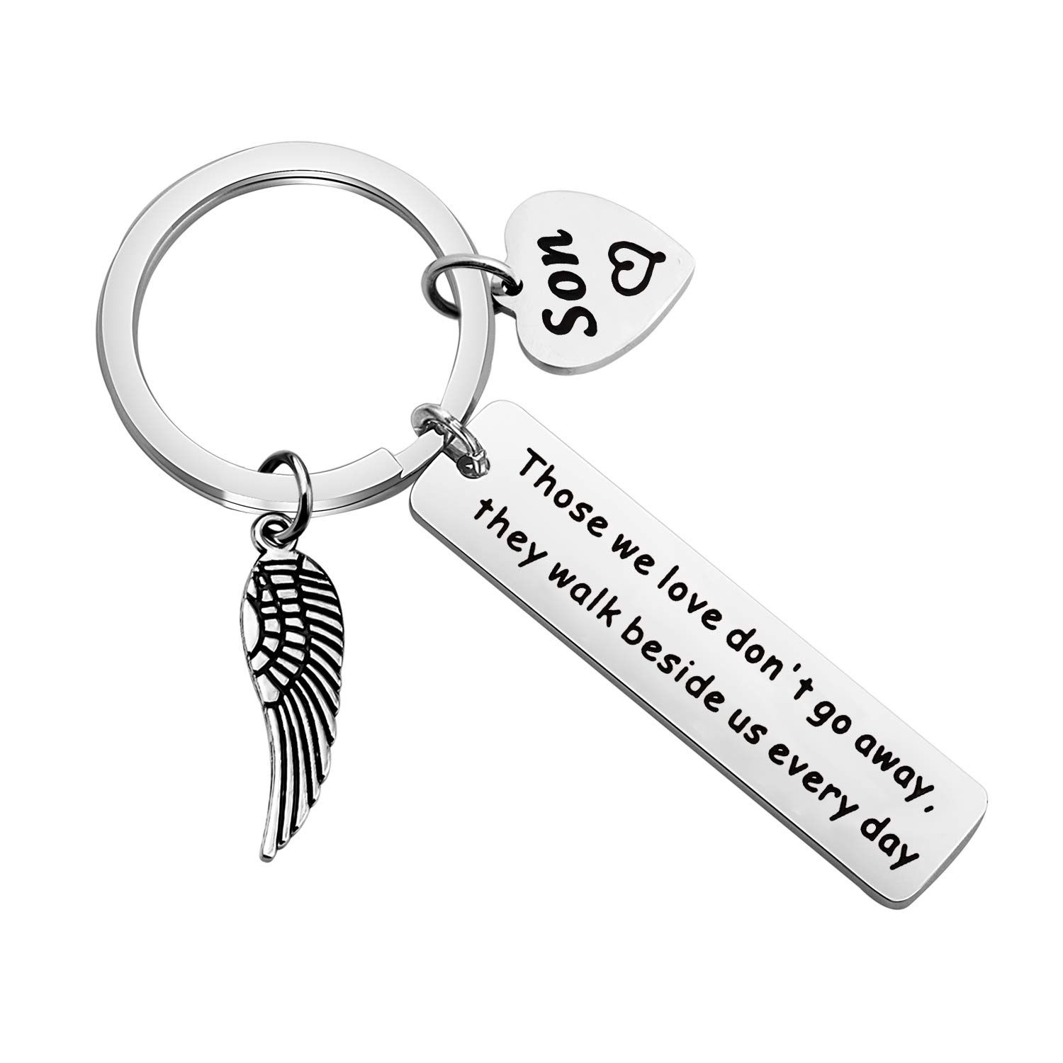 AKTAP Mom Dad Memorial Keychain Gift Those We Love Don't Go Away They Walk