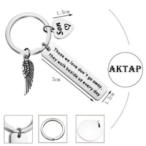 AKTAP Mom Dad Memorial Keychain Gift Those We Love Don't Go Away They Walk