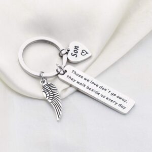 AKTAP Mom Dad Memorial Keychain Gift Those We Love Don't Go Away They Walk