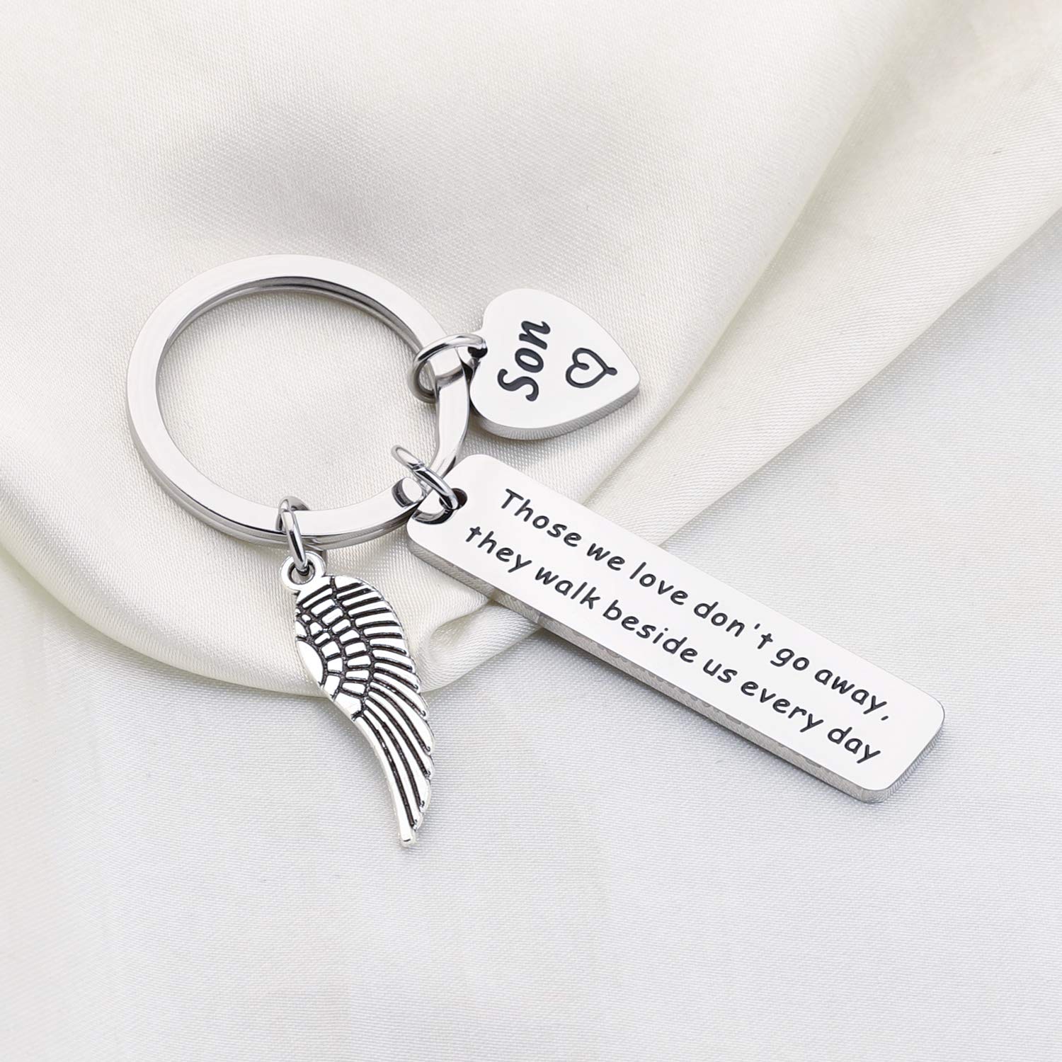 AKTAP Mom Dad Memorial Keychain Gift Those We Love Don't Go Away They Walk