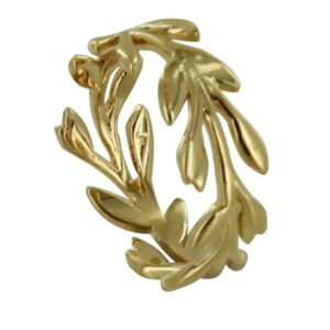 LES POULETTES JEWELS - Gold Plated Ring Foliage - Size 8.5