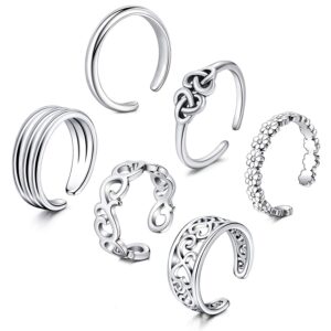 Anicina Open Band Toe Ring for Women Men Various Types Tail Ring Set Summer Beach Jewelry Toe Finger Ring Comfort Wear