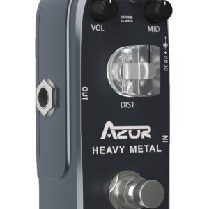 AZOR Heavy Metal Distortion Guitar Pedal 3 Modes Effect Controls for Electric Guitar True Bypass