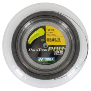 yonex polytour pro 130 16 gauge polyester tennis string reel (graphite)