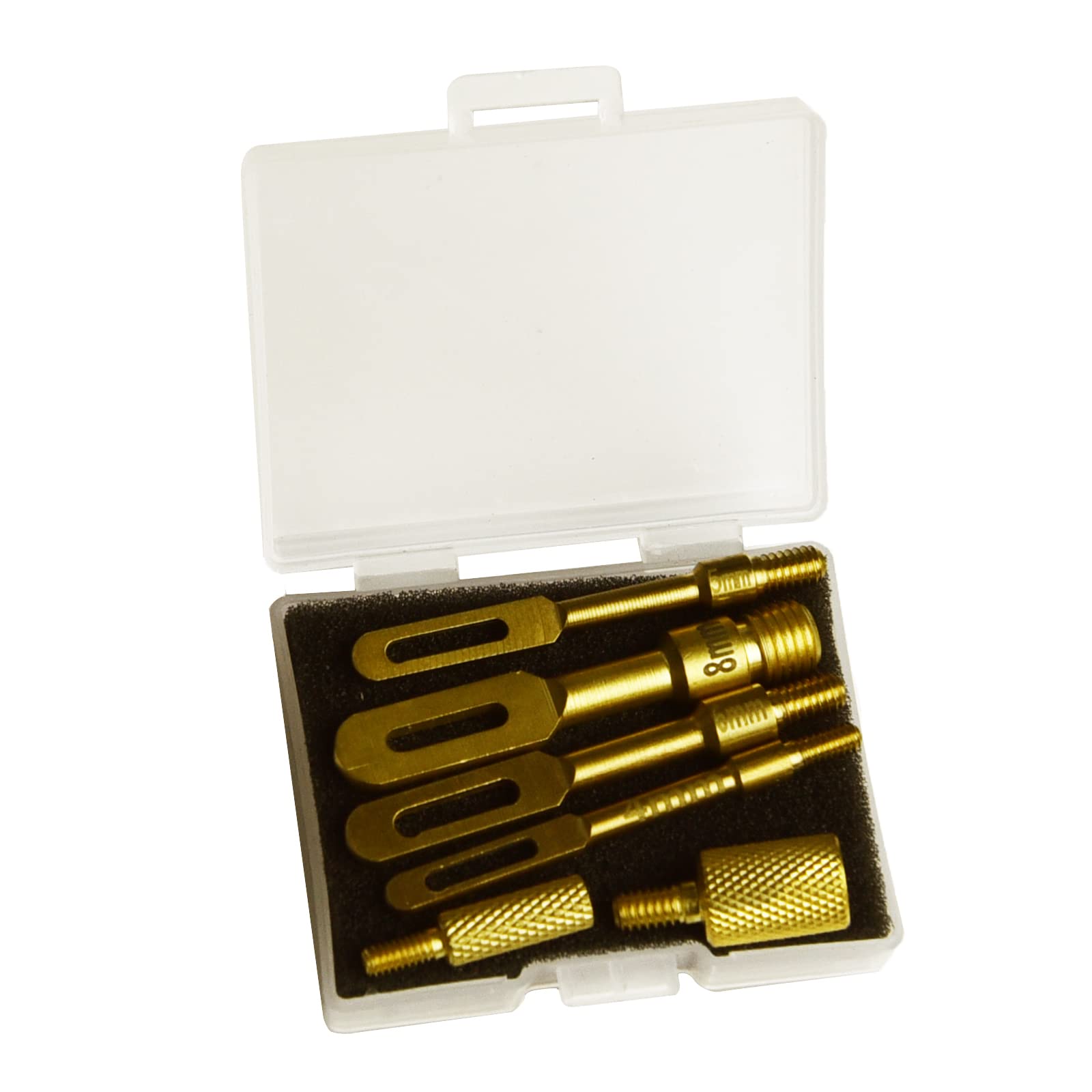 Gun Cleaning Slotted tip/Patch Holder for Patches Brass 6-PC Pack with 2 Brass Fitting adapters