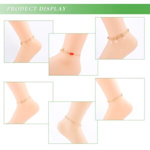 ESRICH 30 Ankle Bracelets for Women Set, Adjustable Size Beach Anklet Set, Imitation Golden Anklet,Jewelry Anklet for Women Beach Jewelry Gifts