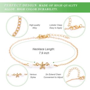 ESRICH 30 Ankle Bracelets for Women Set, Adjustable Size Beach Anklet Set, Imitation Golden Anklet,Jewelry Anklet for Women Beach Jewelry Gifts