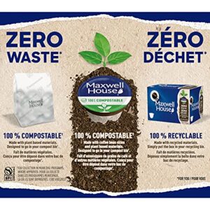 Maxwell House Decaf Coffee 100% Compostable Pods, 30 Keurig Pods, {Imported from Canada}