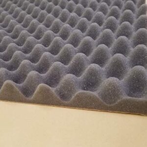 BookishBunny Self Adhesive Acoustic Foam Egg Crate Panel Studio Foam Wall Panel 39" x 78" (1.5" Gray)