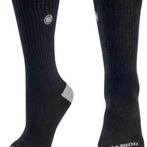 Bamboo Sports Premium Bamboo Crew Work Socks- Moisture Wicking, Odor Eliminating Black Crew Socks for Men Size 9-12 - 3 Pair