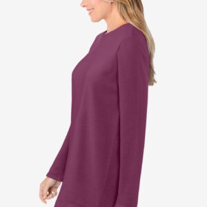 Woman Within Women's Plus Size Sherpa Sweatshirt - 3X, Deep Claret