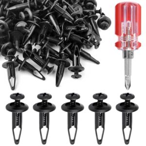 xislet 100 pcs plastic rivets compatible with rhino 450 660 700 grizzly 600 atv body fender hood fuel tank panel push fastener rivet screw clips