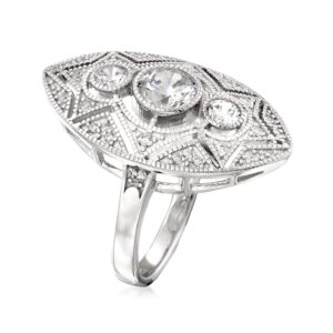 Ross-Simons 1.30 ct. t.w. CZ Trio Ring in Sterling Silver. Size 7