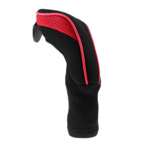 Mesh Golf Hybrid Club Head Covers Headcover w/Interchangeable No. Tag 3, 4, 5, 7, X Red 32.5 x 10.5cm