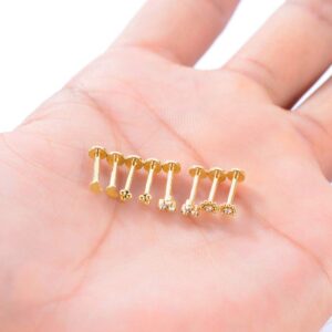 Gnoliew 16G 316L Stainless Steel Labret Monroe Lip Ring Studs Cartilage Helix Tragus Conch Daith Nose Piercing Jewelry. (A5,8mmPost)