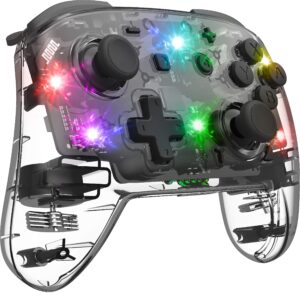 switch controller, pro controller for switch/switch lite/switch oled, adjustable turbo, vibration motion, gyro, transparent