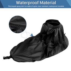 Health Gear Kayak Spray Skirt, Kayak Spray Cover, Waterproof Canoe Skirt Cover Accessories for Sit Inside Kayaks(Black)