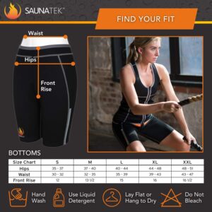 SaunaTek Women's Sauna Sweat Suit Shorts for Exercise and Heat Training, Neoprene, Medium