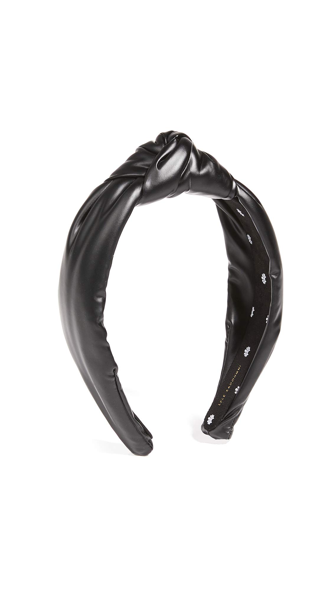 Lele Sadoughi Women's Faux Leather Knotted Headband, Black Leather, One Size