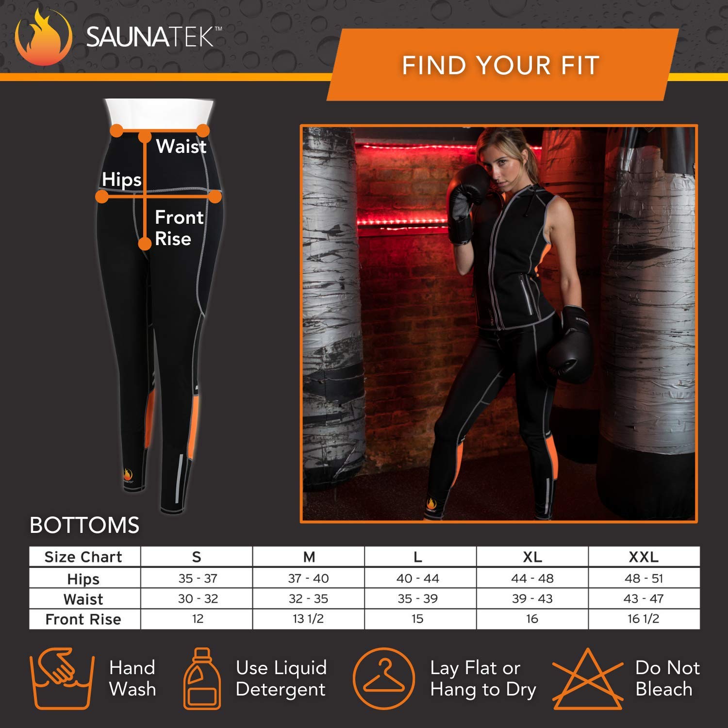 SaunaTek Women's Sauna Sweat Suit Paneled Legging for Exercise and Heat Training, Neoprene, Large