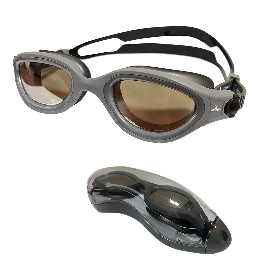 Cabana Sports Pearl Goggle. UV Protection. Anti-Fog. Men, Women, Adults. (Silver, Silver Mirrored)